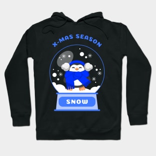 Xmas Season Snow Penguin (Blue) Hoodie